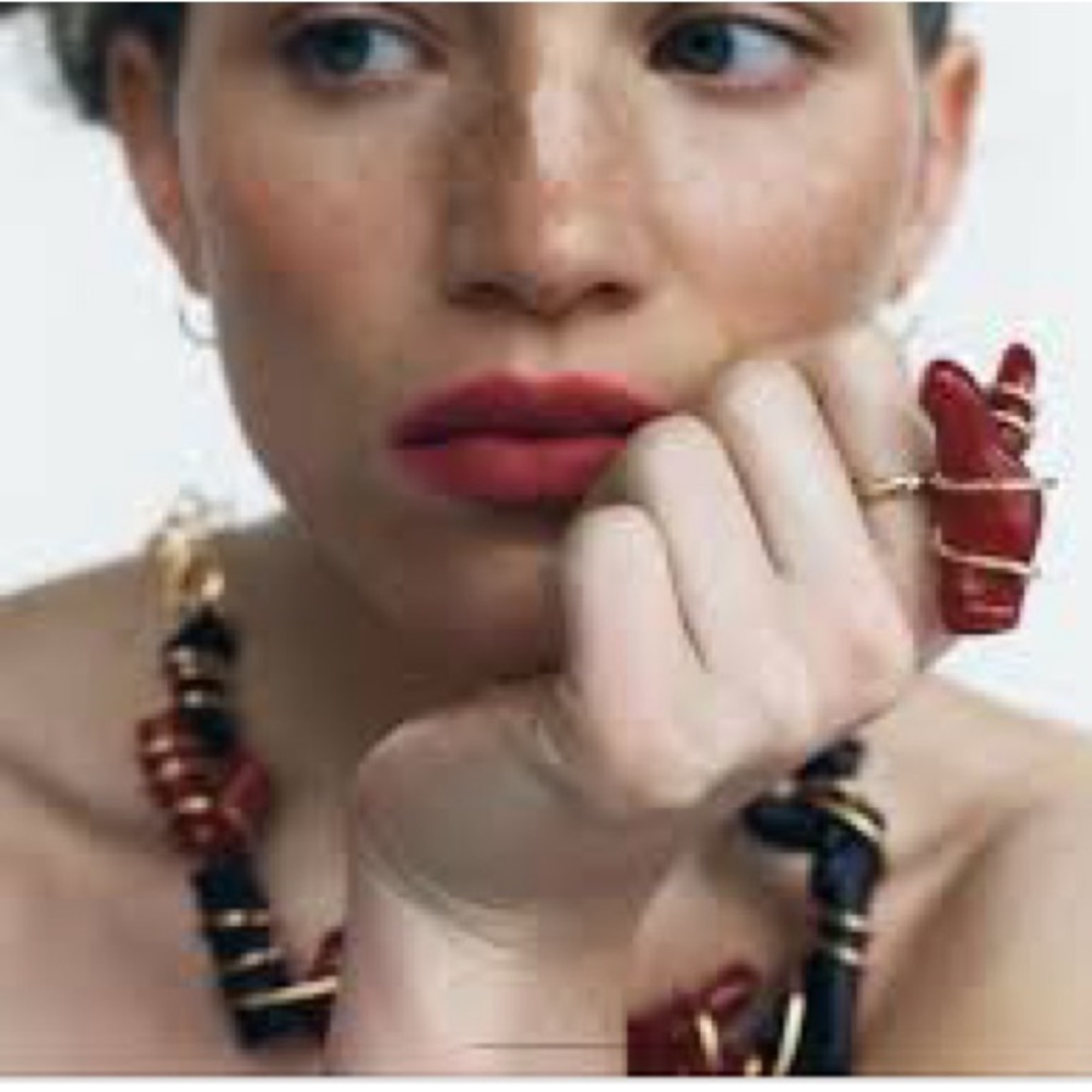ZARA FAUX CORAL RING - SIZE SMALL - NWT